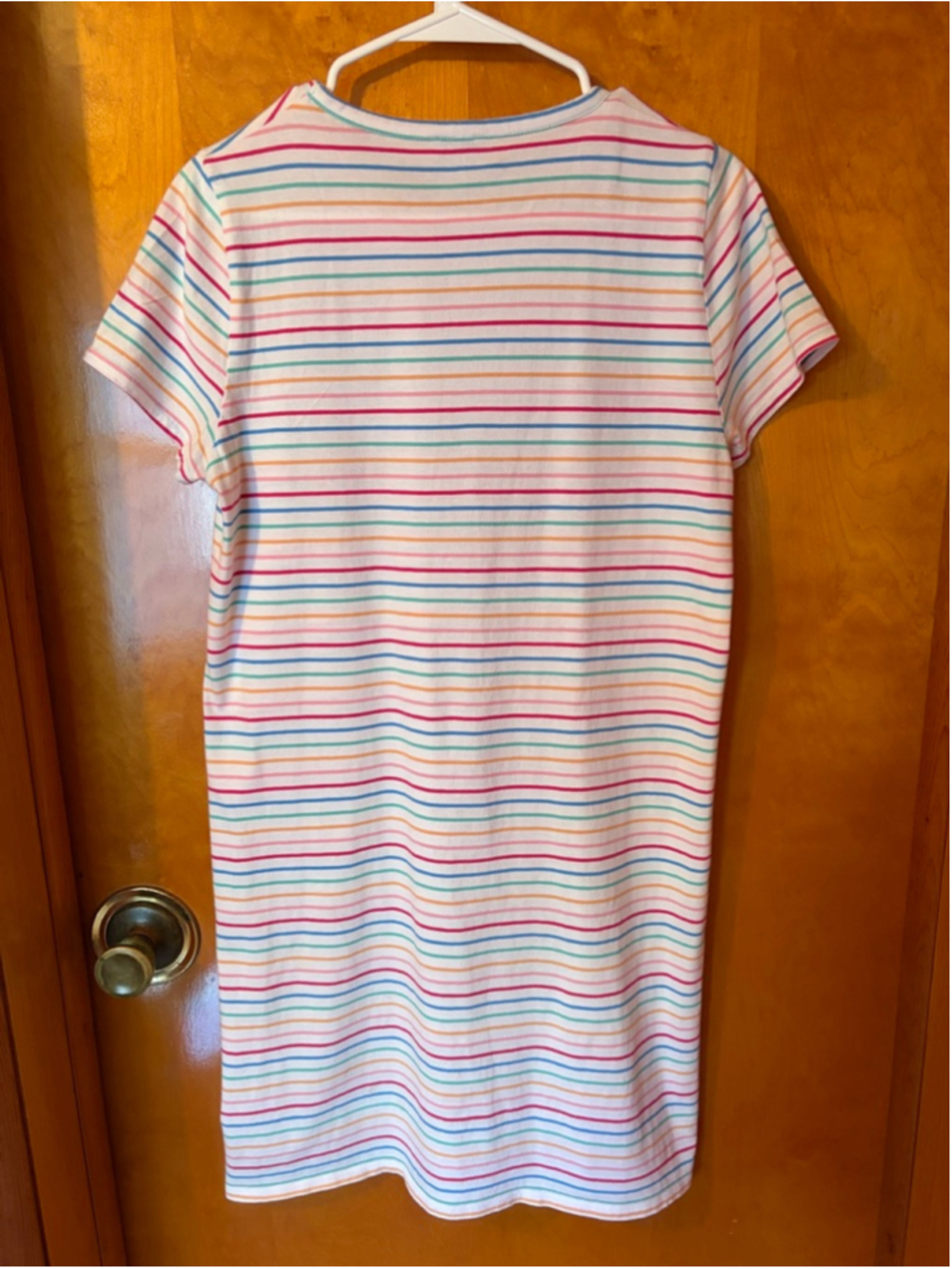 Women's J.CREW Striped Rainbow T-shirt Dress M - Picture 3 of 5